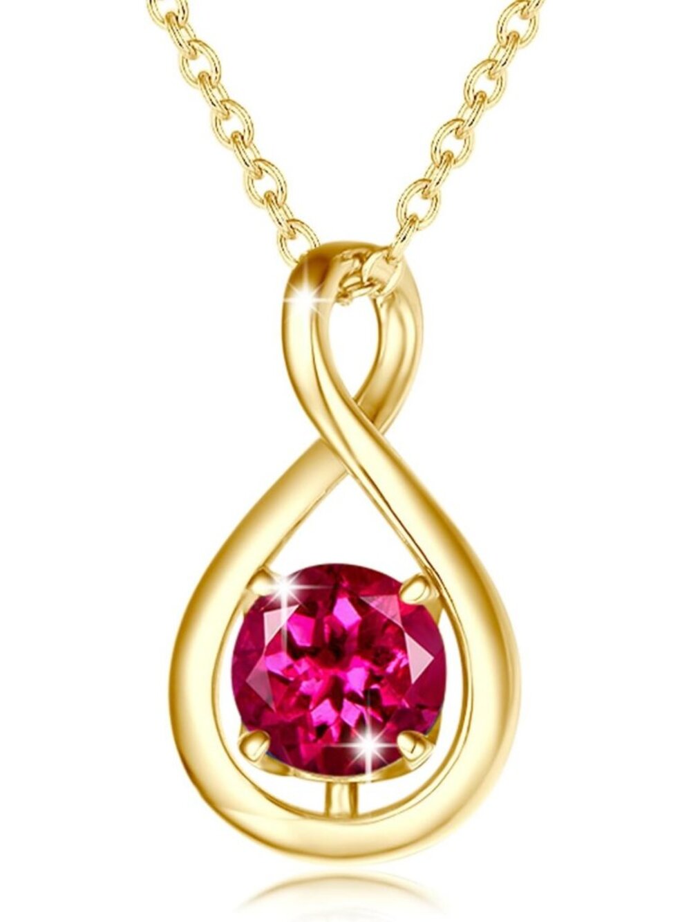 Dainty Infinity Birthstone Necklace in Sterling Silver - Elegant Pendant Jewelry